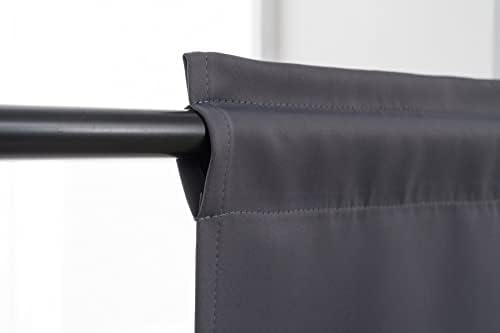 Pickluc Rod Pocket Tier Curtain - 30x24 Dark Grey 2 Panels