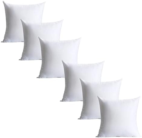 18x18 Inch Pillow Inserts Set of 6 Hypoallergenic 1