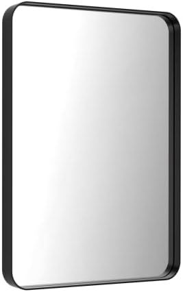 LOAAO 22x30 Inch Matte Black Bathroom Mirror