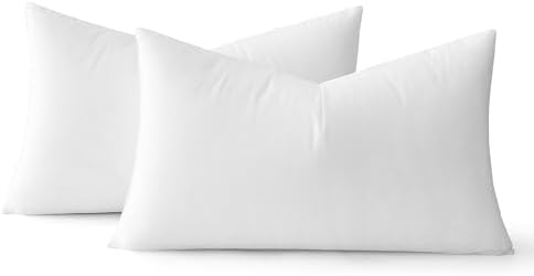 MIULEE 12x20 Pillow Inserts Set of 2 Fluffy Lumbar