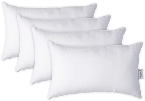 Lane Linen 12x20 Pillow Insert - Set of 4 White