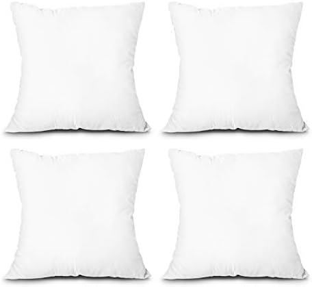 EDOW Throw Pillow Inserts Set of 4 18x18 Machine Washable
