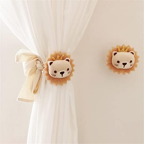 2 Pack Cartoon Animal Curtain Tiebacks - Lion Design