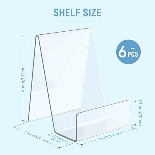 6 Pack Clear Acrylic Book Stand for Display