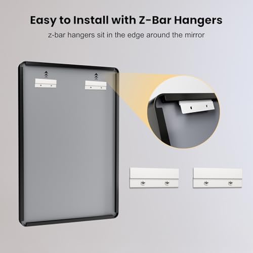 LOAAO 22x30 Inch Matte Black Bathroom Mirror