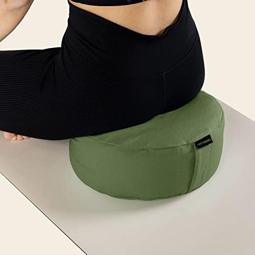 Retrospec Sedona Zafu Cushion with Buckwheat Hulls - Yoga Meditation Pillow