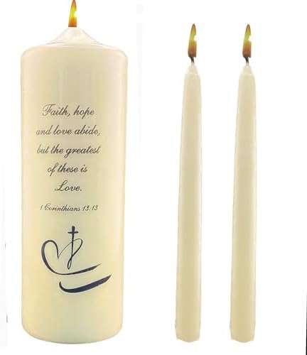 Celebration Candles Faith Hope Love Unity Candle Set