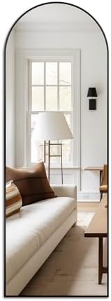 Delma Arched Full Length Mirror with Stand for Home Entryway