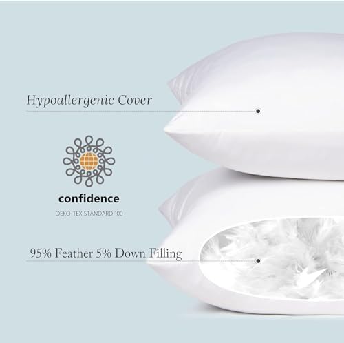 Puredown Euro Pillow Inserts 26 x 26 Pack of 2 White