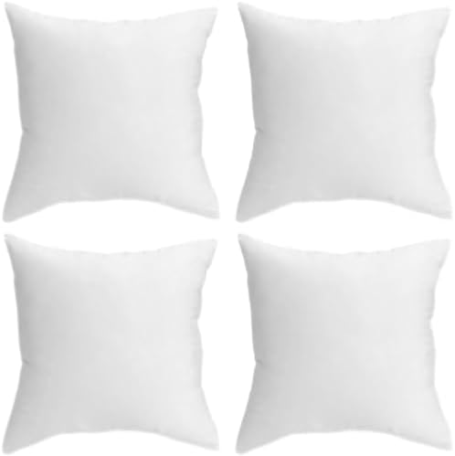 QUBA LINEN 18x18 Throw Pillow Inserts Pack of 4
