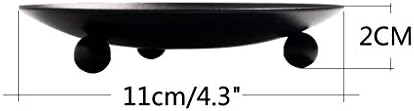 SUJUN Black Matte Iron Candle Holder Set of 2