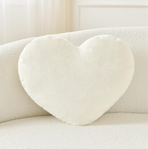 Petrella Heart Throw Pillow Fuzzy Cozy Decorative Pillow