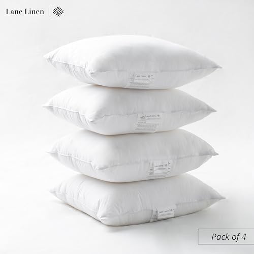 LANE LINEN 4 Pack White Throw Pillow Inserts