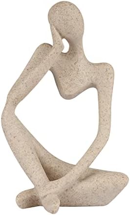 Sandstone Resin Thinker Style Abstract Sculpture Statue - Small