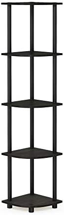 Furinno Turn-N-Tube 5 Tier Corner Display Rack - EspressoBlack