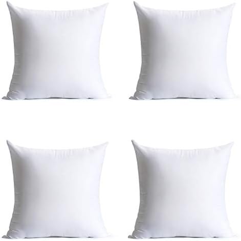 18 x 18 Inch Pillow Inserts Set of 4 Hypoallergenic