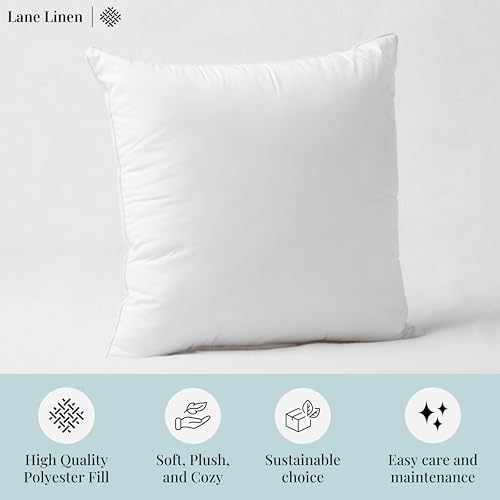 LANE LINEN 4 Pack White Throw Pillow Inserts
