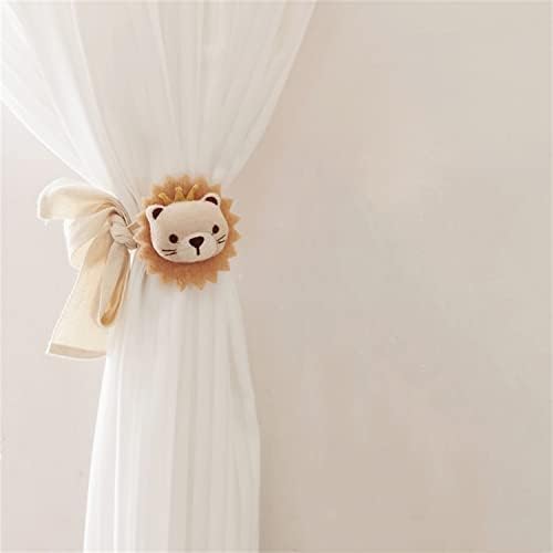 2 Pack Cartoon Animal Curtain Tiebacks - Lion Design