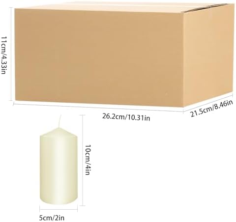 Set of 20 Ivory Pillar Candles 2x4 Inch