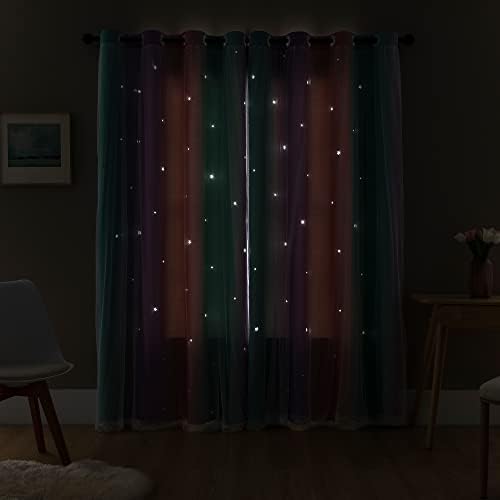 XiDi Rainbow Blackout Curtains for Girls Room