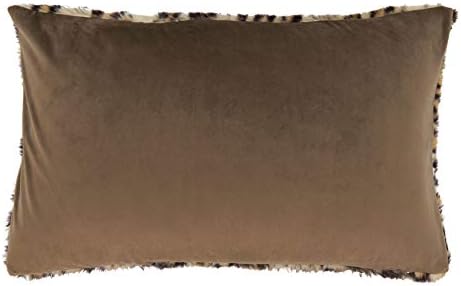 SARO LIFESTYLE Cheetah Print Faux Fur Throw Pillow - 12x20