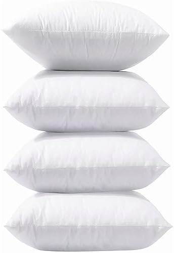 LANE LINEN 4 Pack White Throw Pillow Inserts