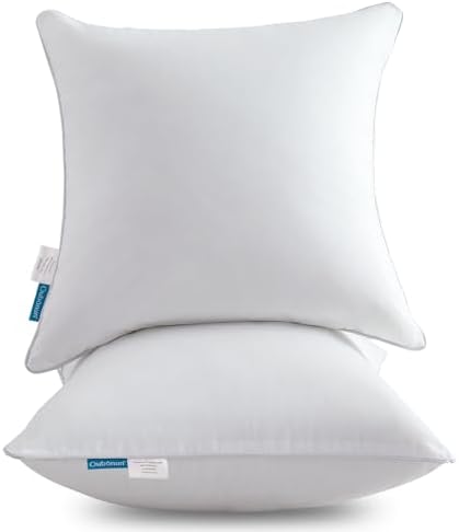 Oubonun 18x18 Inch Pillow Inserts Set of 2 - Cotton Cover Throw Pillow