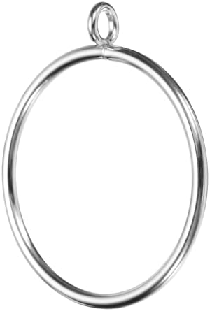 Uxcell 14 PCS Curtain Rod Rings with Eyelets - 22 Inch Inner Diameter Silver