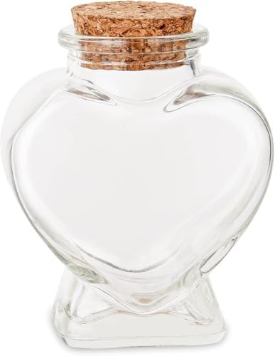 Zoeytak 1PCS Mini Glass Heart Bottle with Cork Stopper