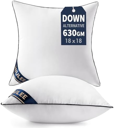MIULEE 18x18 Pillow Inserts Set of 2 Throw Pillow Fillers