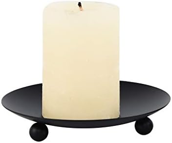 SUJUN Black Matte Iron Candle Holder Set of 2