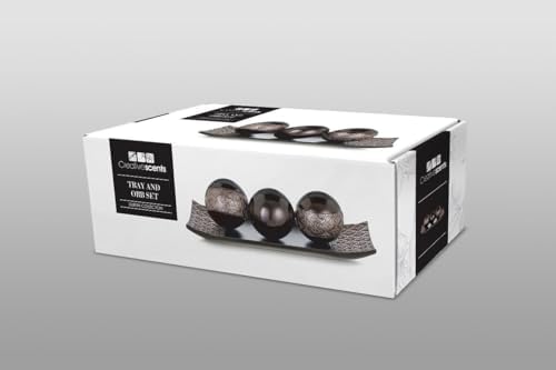 Creative Scents Dublin Brown Decor Tray and Orb Set