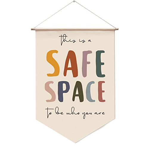 Safe Space Wall Hanging Banner - Therapy Office Decor 1