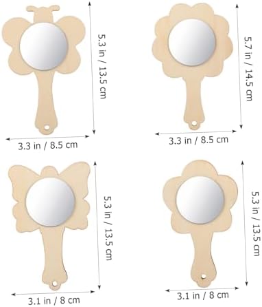 Veemoon Small Wooden Mirror Craft Decor Kit