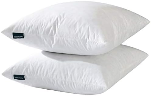 Basic Home 18x18 Feather Down Pillow Inserts Set of 2 White