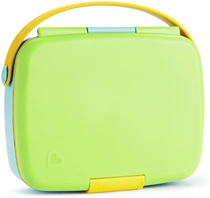 Munchkin Bento Box for Kids with Utensils Green