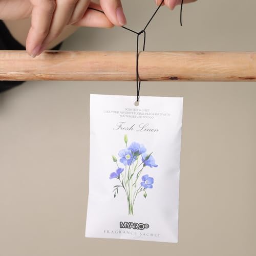 MYARO 12 Pack Linen Scented Sachets for Closets