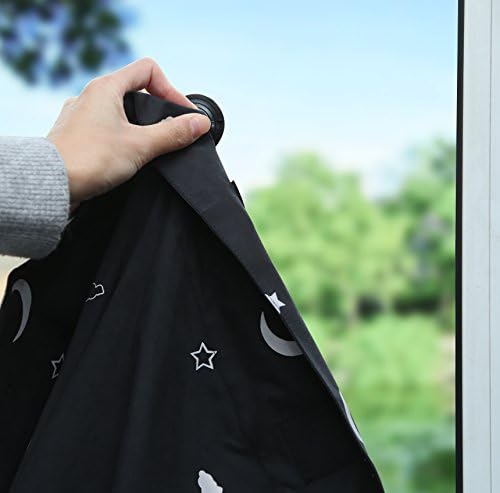 Amazon Basics Blackout Curtain with Suction Cups 50 x 78 Moon and Stars