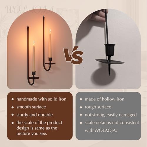 WOLAOJA Wall Candle Sconce Holder Set of 2