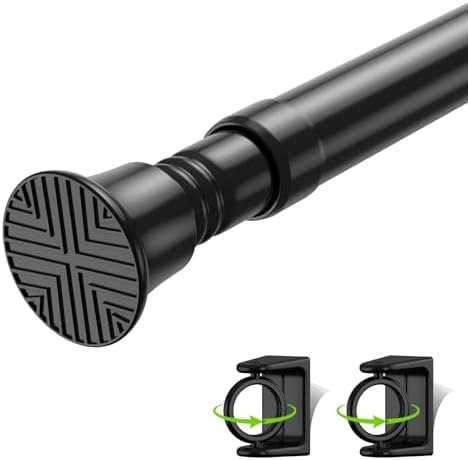 HAOYUNTE Small Tension Rod 18-36 Inch Black Curtain Rod No Drilling