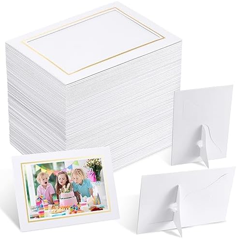 Tenceur 100 Pcs White Paper Frames with Easel 1