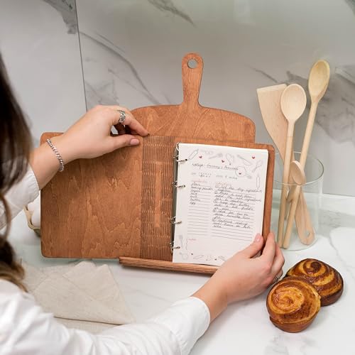 Enjoy The Wood Cookbook Stand - Personalized Wooden Recipe Book Holder