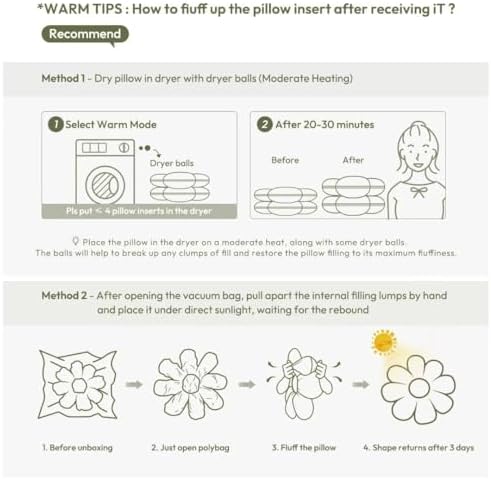 Sioloc Daisy Flower Throw Pillow Cute Yellow Plush Decor