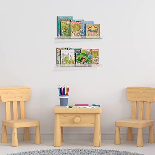 Upsimples 4 Pack Clear Floating Shelves for Wall Storage