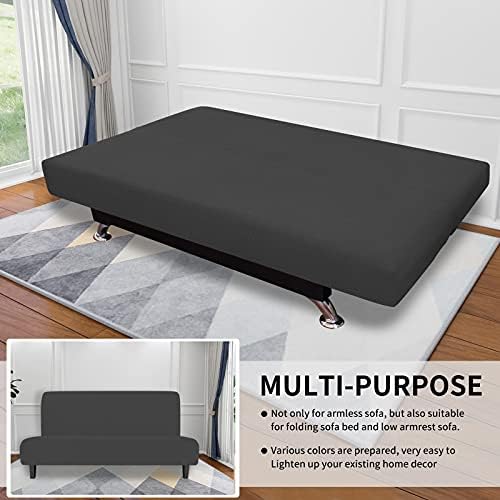 Easy-Going Stretch Futon Slipcover Large Dark Gray 1