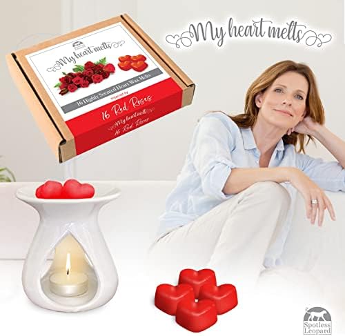16 Red Roses Wax Melts - Heart Shaped Romantic Gifts