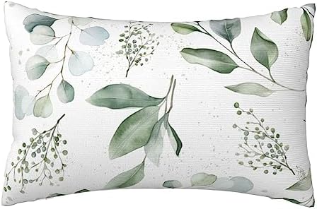 IVSYCOF Green Plant Leaf Pillow Case 20x30 Inch