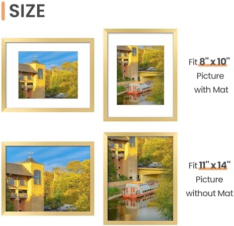 upsimples 11x14 Gold Picture Frame Set of 5