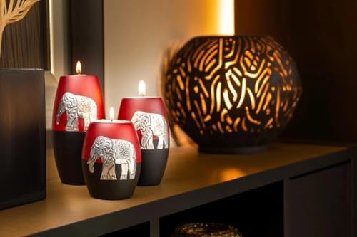 IYARA CRAFT 3 Wooden Candle Holders Set