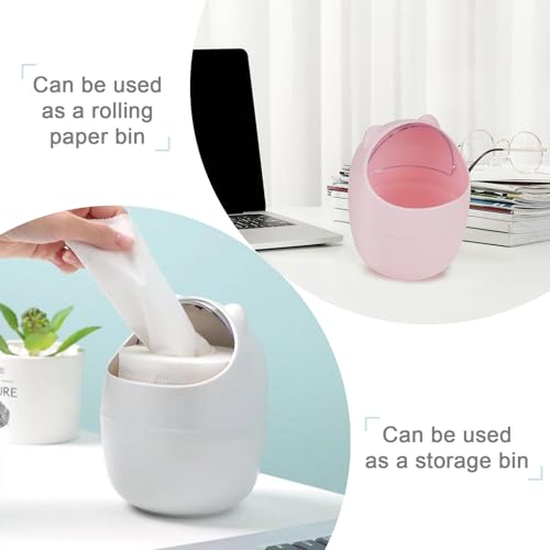 MOAMUN 3PCS Mini Trash Can with Lid Set